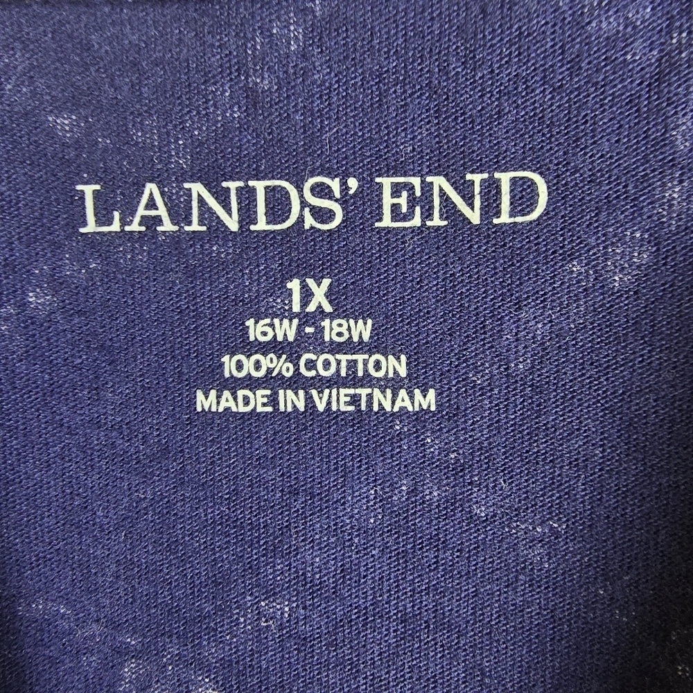 Lands' End Women's Navy White Rope Print Sleeveless Dress w/ Pockets Size 1X - Picture 10 of 11